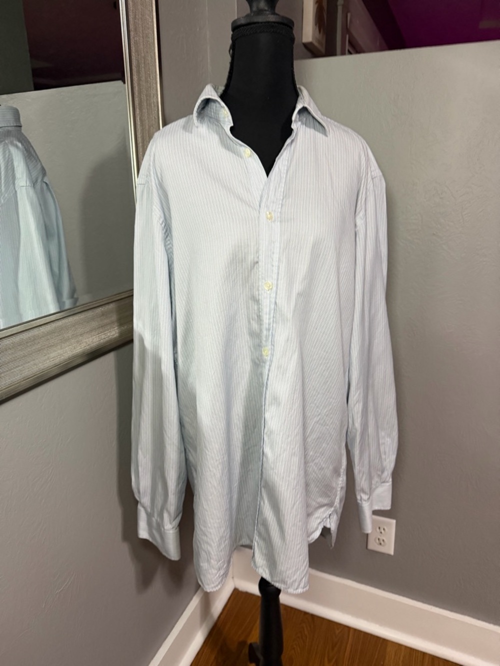 Burberry Striped Oxford Button Down Dress Shirt Size 16 1/2 42.